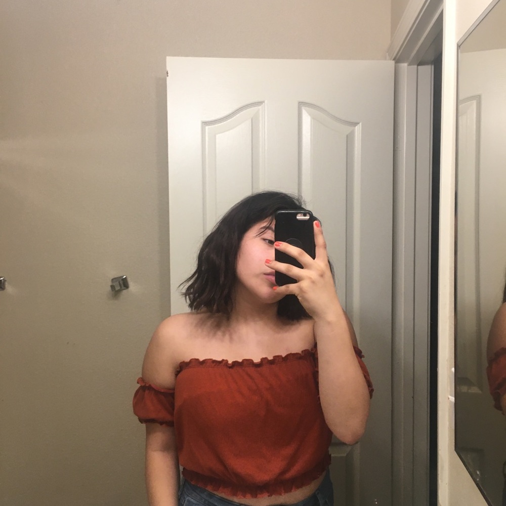 Orange crop top
